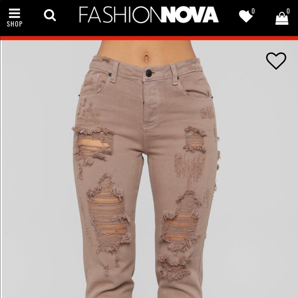 Fashion Nova Jeans in size Large. Brown jeans.